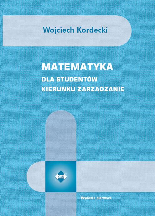 Matematyka dla studentów kierunku zarządzanie. OkĹ‚adka