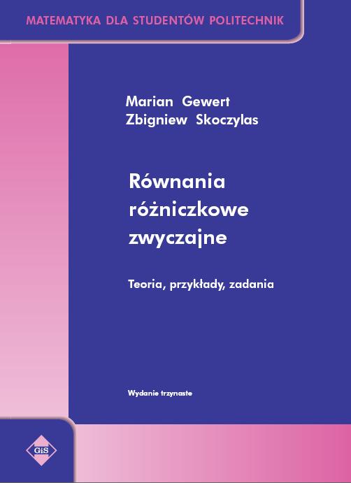 Równania rózniczkowe zwyczajne. Okładka